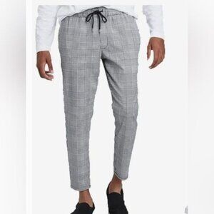 Original Use Mens 3XL Houndstooth Plaid Pants With Drawstring